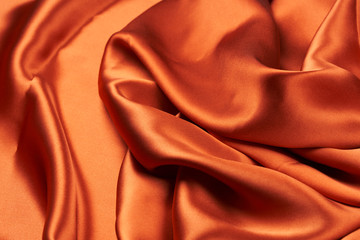 Shiny orange copper silk