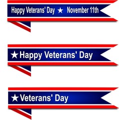 Happy Veterans Day flag banner