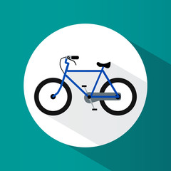 Fototapeta na wymiar Icon. A bike. Sport. Healthy lifestyle. Round. Bright. Flat design. For your use