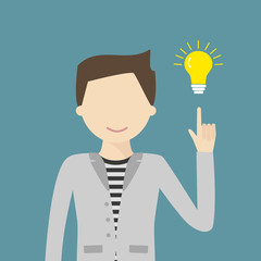 Big Idea Concept with Man and Lightbulb