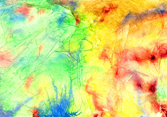 Hand painted watercolor background, abstract bright colors