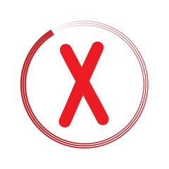Cross red sign in red circle