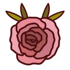 Flower and leaves plant icon. Garden floral and decoration theme. Isolated design. Vector illustration