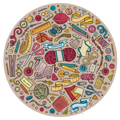 Set of Hand Made cartoon doodle objects, symbols and items