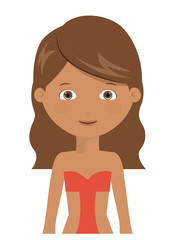 Happy girl cartoon icon. Childhood happinesssummer season cloth and kid theme. Isolated design. Vector illustration