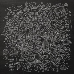 Cartoon doodles hand drawn School illustration