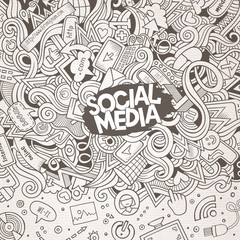 Cartoon vector doodles internet frame