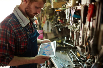 Repairman with touchpad