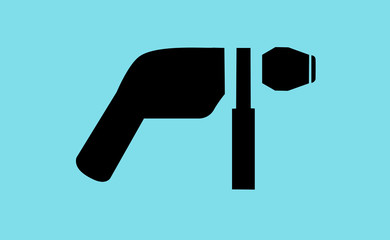 Vector drill symbol on flat background