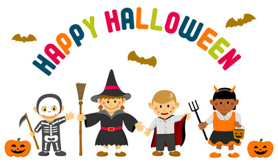 Halloween costume kids [vector]