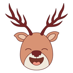 Reindeer cartoon icon. Merry Christmas season decoration figure theme. Isolated design. Vector illustration