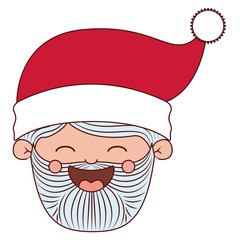 Santa cartoon icon. Merry Christmas season decoration figure theme. Isolated design. Vector illustration