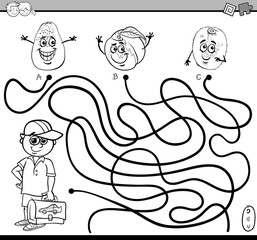 path maze activity coloring page