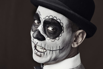 man with a mexican calaveras makeup