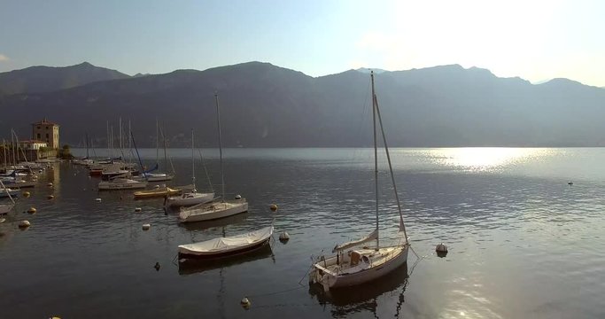 Aerial 4k - Pescallo - Lago di Como (IT) - porticciolo