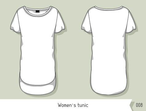 Women tunic. Template for design, easily editable by layers
