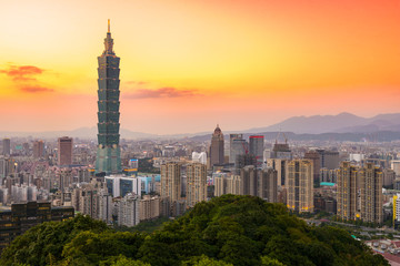 Fototapeta premium Tajpej, Tajwan Skyline