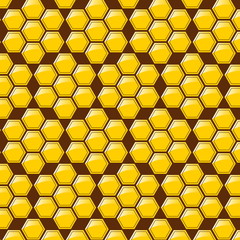 pattern hexagon yellow on brown background