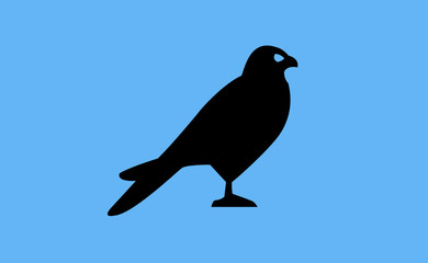 Vector hawk bird icon on flat background