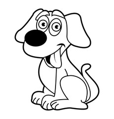 Dog cartoon vector for coloring book, cane cartoon vettoriale da colorare