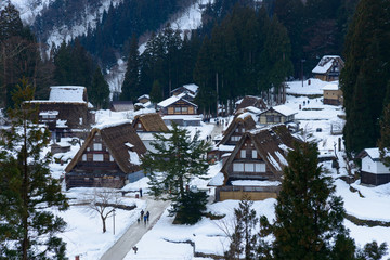 富山　五箇山　冬の相倉合掌造りの集落