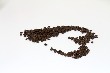 coffee beans  white background