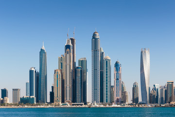 Vue générale de la marina de Dubaï Émirats Arabes Unis