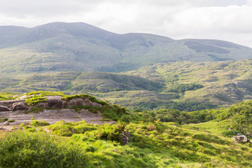 Fototapeta na wymiar view to Killarney National Park hills in ireland