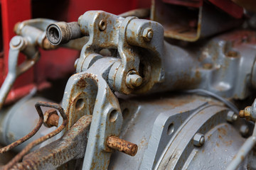 close up of vintage car hoist mechanism