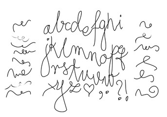 Caligraphic font lettering vector 