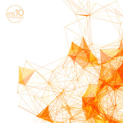 3D Orange Abstract Mesh Background with Circles, Lines and Shapes | EPS10 Design Layout for Your Business