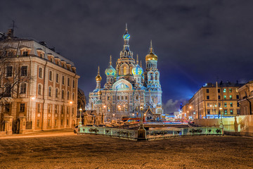 Church of the Saviour on Spilled Blood in St. Petersburg in wint