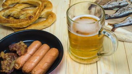 Foods and beer mug
