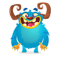 Happy cartoon monster. Vector character