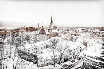 Tallinn panorama winter morning