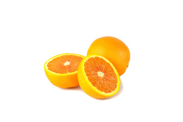 Oranges on white background