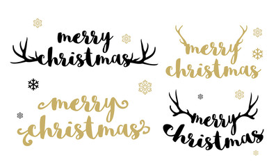 Merry Christmas typing with antlers