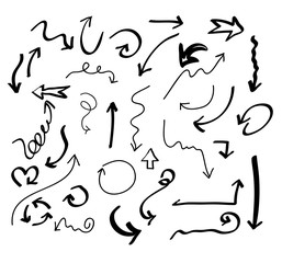 Hand drawn arrow set vector