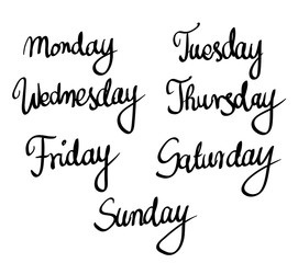 Week days calligraphic