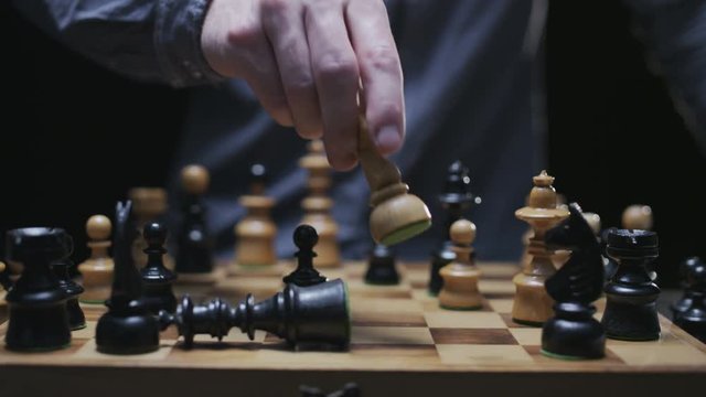 Checkmate. White horse beats black king. End of the game. 
