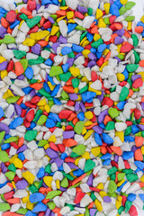 Fototapeta na wymiar Closeup top view of pebble stones Colorful, Background.