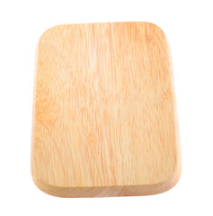 wooden plate isolated on white background