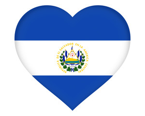 Illustration of the flag of El Salvador shaped like a heart