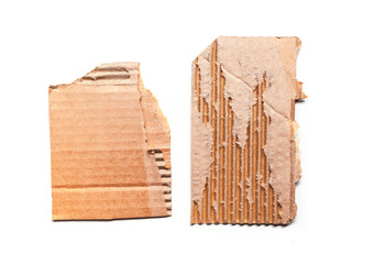 cardboard pieces isolated on white background