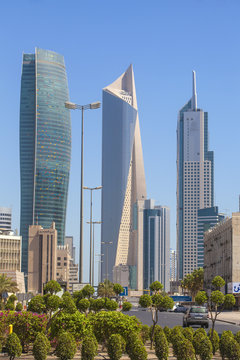 Kuwait, Kuwait City, City center buildings