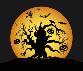 Halloween holiday graphic template. Flat icons