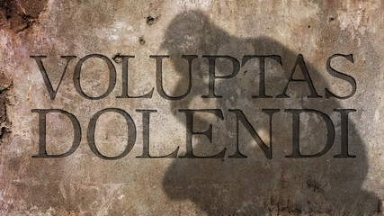 Voluptas dolendi. A Latin Phrase meaning The enjoyment of pain. By Petrarca.