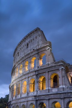 Colosseum at dusk, Rome, Italy