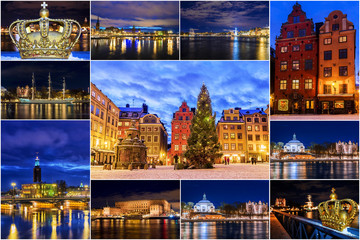 Night Stockholm. collage