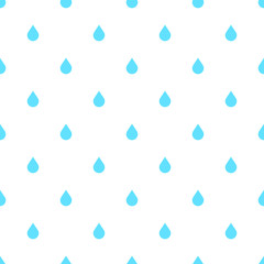 Rain doodle flat pattern seamless, isolated on white background. Downpour, rain weather rainfall. Natural effect with rain. Rain cartoon style